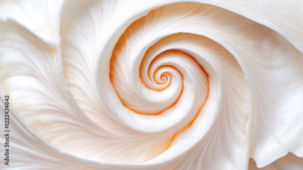 Poster delicate shell spiral with intricate patterns and soft colors