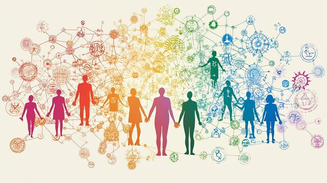 Social Tapestry Group psychology symbols interconnected visuals decode the complexities of social dynamics and interpersonal relationships weaving a narrative of collective behavior