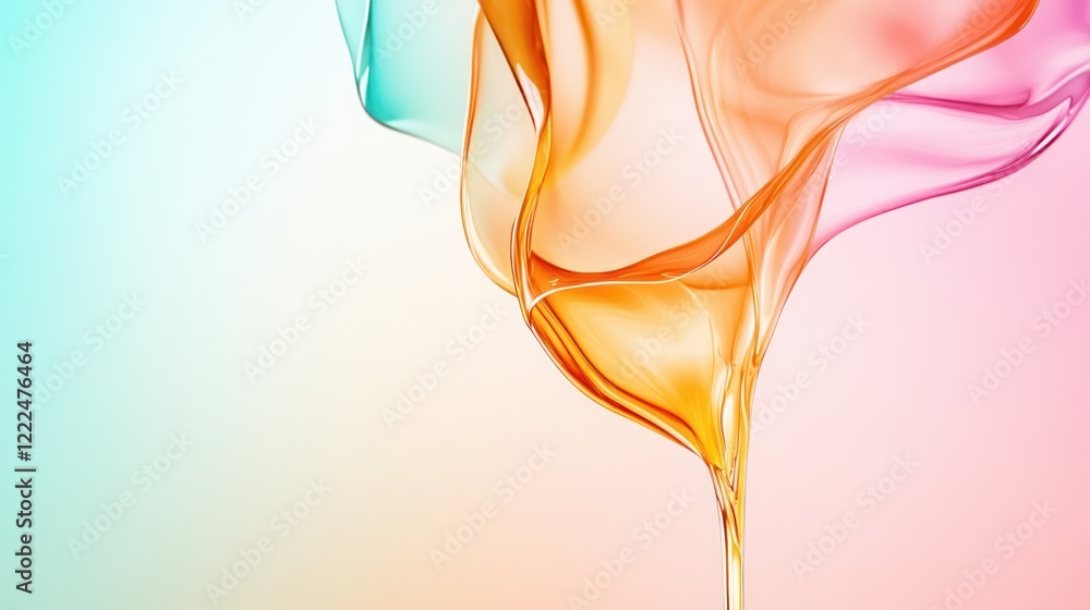 Aufkleber Colorful Fluid Shapes with Soft Gradient Background and Abstract Design