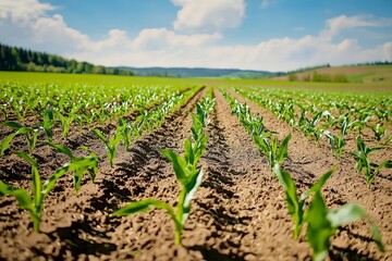 Thriving Corn Plants Displaying Fresh Green Foliage