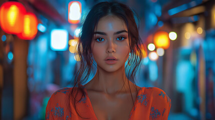 Obraz premium Neon City Portrait