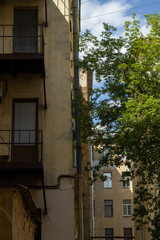Facade of historical buildings in Saint Petersburg