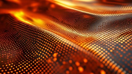 Fototapeta premium Abstract Orange and Black Digital Wave Pattern