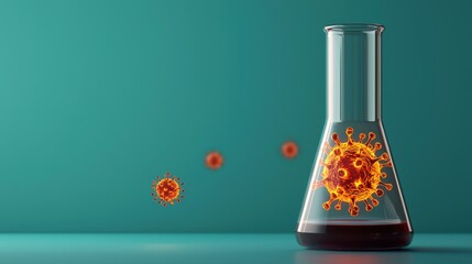 Futuristic 3D Lab Scene with Glowing Test Tube