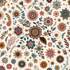Seamless Floral Pattern Colourful