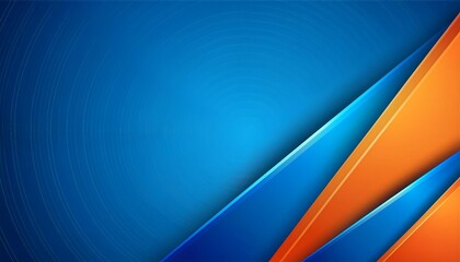 High contrast blue and orange glossy stripes. Abstract tech graphic banner design.