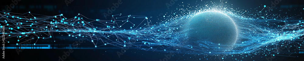 Poster visual representation of digital connectivity in modern technology
