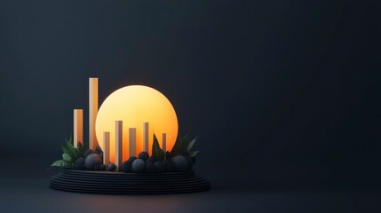 Modern modern depiction of a Reward Icon with Stylized Sun and Elements