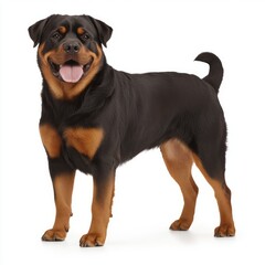 Obraz premium Majestic Rottweiler Dog Standing Proudly with Playful Expression