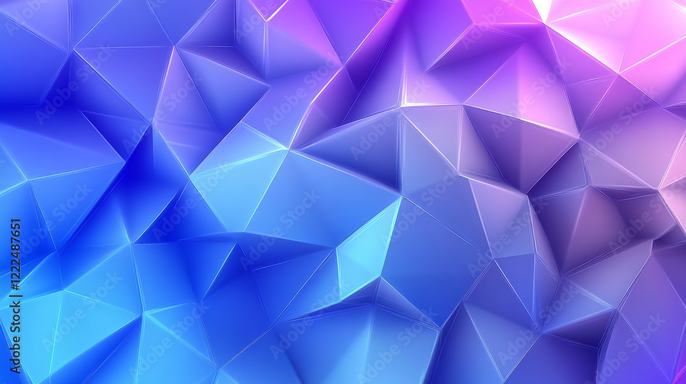 Aufkleber neon glow dots in form of triangular tunnel of blue and purple gradient color on black background. r