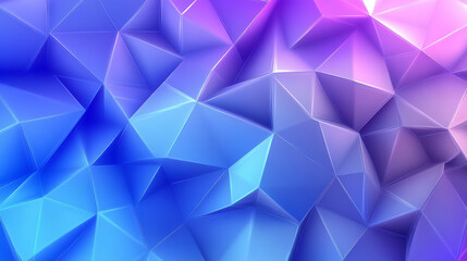 Neon glow dots in form of triangular tunnel of blue and purple gradient color on black background. Realistic 3d vector illustration of abstract futuristic geometric triangle shape bg go to infinity.