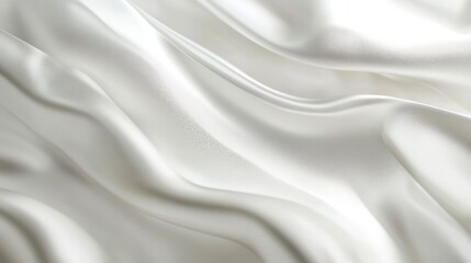 Soft White Fabric Texture with Flowing Waves and Subtle Shine