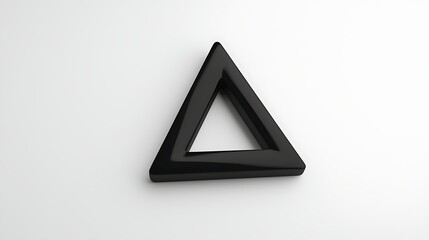 Black Glossy Triangle 3D Render Minimal Geometric Shape