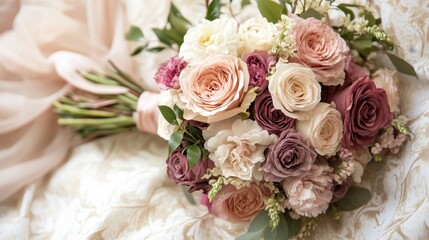 Elegant Floral Bouquet with Soft Roses in Pastel Tones