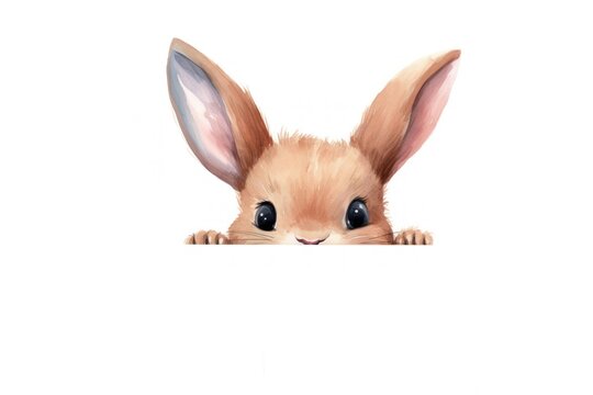 recommend clip art: Rabbit peeking rodent animal.
