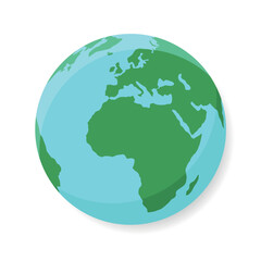 Detailed vector illustration of the globe in flat style