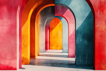 "Vivid Horizons"
"Through the Painted Arches"
"Bold Arcs"
"The Colors of Passage"
"Gateway to Geometry"