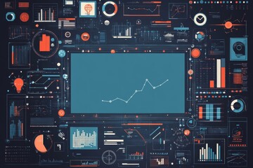 Obraz premium Futuristic Data Visualization: A Technological Dashboard Displaying Progress and Growth