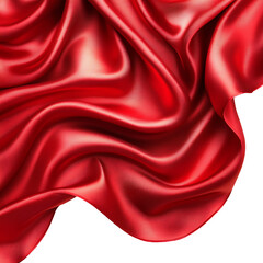 Obraz premium Red color fabric cloth polyester texture on transparent background.