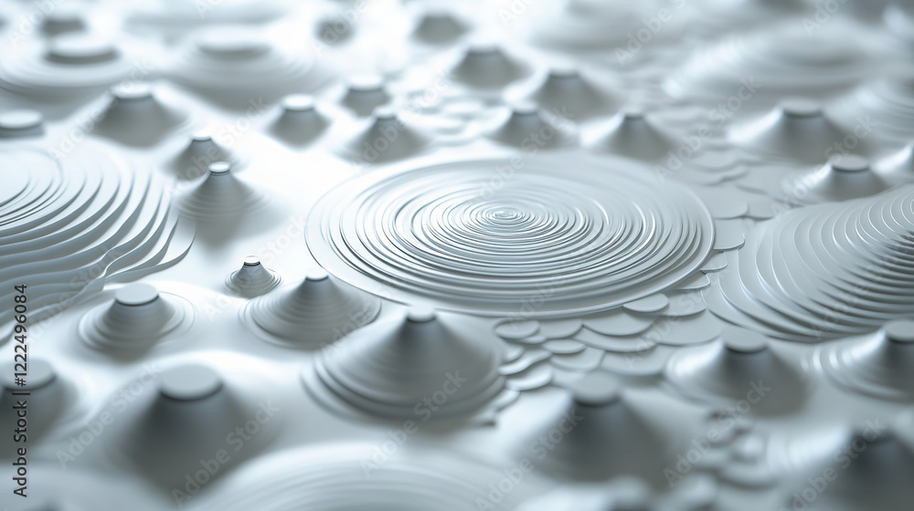 Poster abstract vector background with simple volume white circles