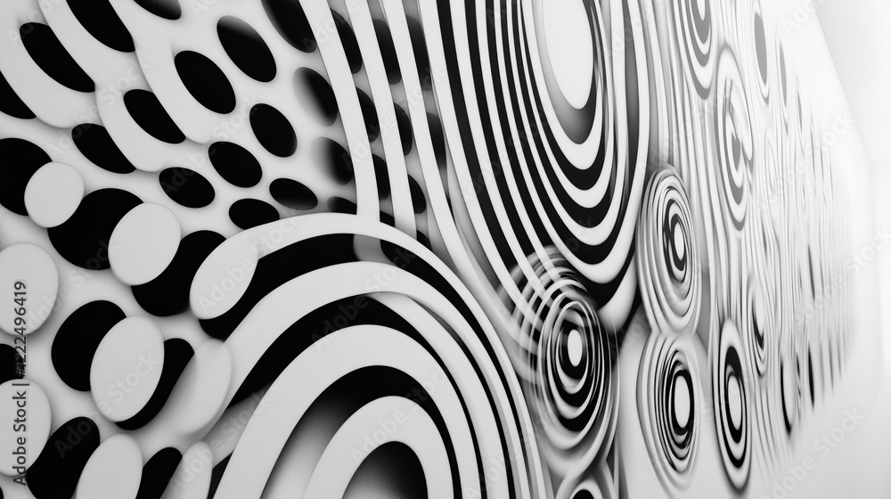 Poster abstract vector background with simple volume white circles