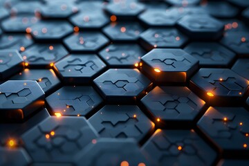 Obraz premium A bunch of hexagonals sitting on top of each other