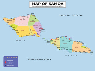 Australian Countries Geography Political map. Political map of country with capital, province or state capital, major cities and town.