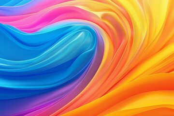 Vivid abstract waves of color. Neural network AI generated