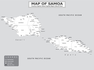Australian Countries Geography Political map. Political map of country with capital, province or state capital, major cities and town.