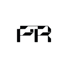 Obraz premium PR monogram logo design letter text name symbol monochrome logotype alphabet character simple logo