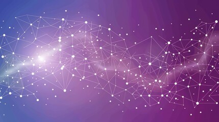 Abstract Network Connections: Purple Galaxy of Data