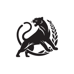 panther silhouette vector clip art logo