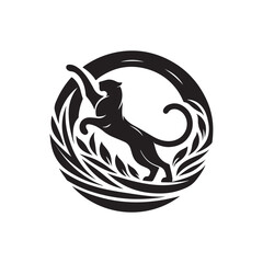 panther silhouette vector clip art logo