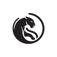 panther silhouette vector clip art logo