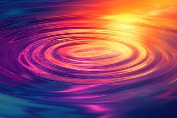 Abstract Swirling Ripple Effect with Vibrant Color Gradients of Orange, Yellow, Pink, and Purple