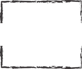 Fototapeta premium Rough black ink rectangular frame with a textured edge, ideal for modern or vintage design projects, templates, invitations and creative layouts, 