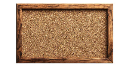 Fototapeta premium Rectangular Cork Bulletin Board With Wooden Frame on transparent background.