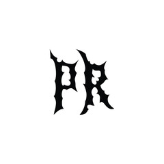 PR monogram logo design letter text name symbol monochrome logotype alphabet character simple logo
