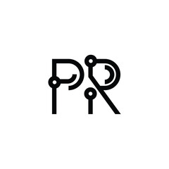 PR monogram logo design letter text name symbol monochrome logotype alphabet character simple logo