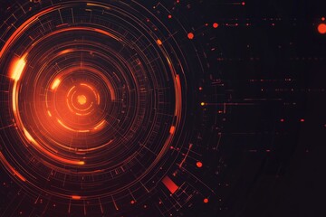 Obraz premium Abstract Futuristic Technology Background with Orange and Red Hues