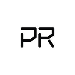 PR monogram logo design letter text name symbol monochrome logotype alphabet character simple logo