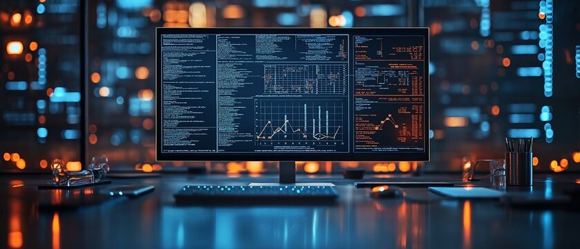 On a computer screen, mathematical formulae and modern formulas illustrate scientific and educational concepts.