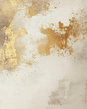Abstract Texture Background with Gold Leaf Accents and Subtle Gray Tones