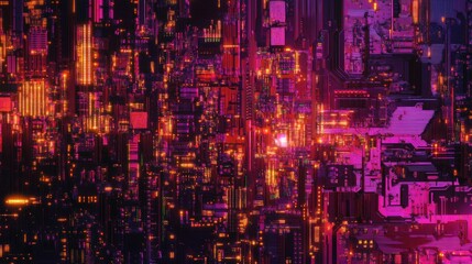 Fototapeta premium Artrificial inteligence micro chip background in glowing color circuits