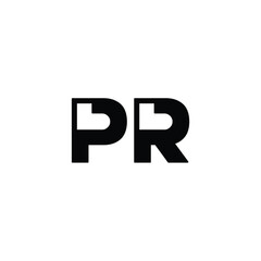 PR monogram logo design letter text name symbol monochrome logotype alphabet character simple logo