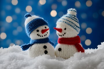 snowman on the snow background