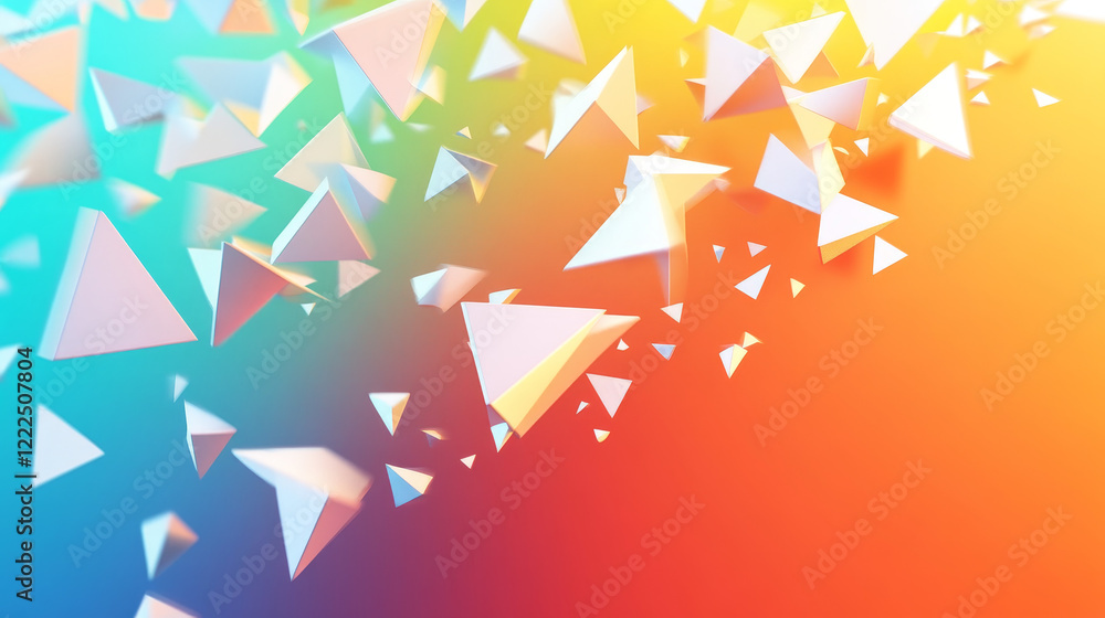 Poster vector background with white triangles, geometrical pattern with polygons