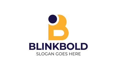 B Letter Blink Bold Unique Company Logo Template
