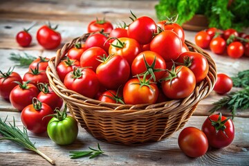 Red Tomato Basket - Fresh Produce Photography