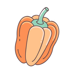 bell pepper icon, bell pepper vector illustration-simple illustration of bell pepper, perfect for bell pepper logos and icons